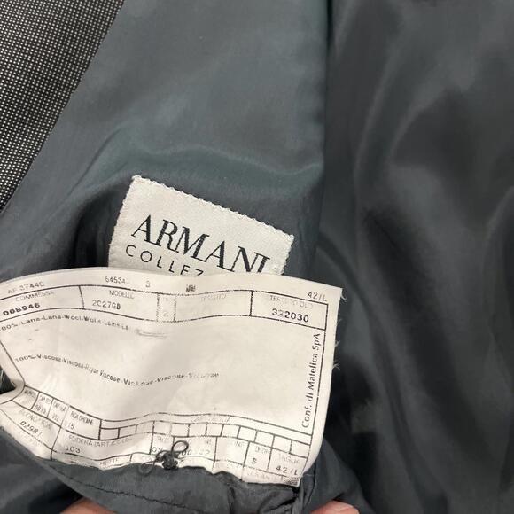 ARMANI COLLEZIONI DARK GREY PATTERN 42L MENS BLAZER MADE IN ITALY GREAT COND!! - Picture 13 of 13